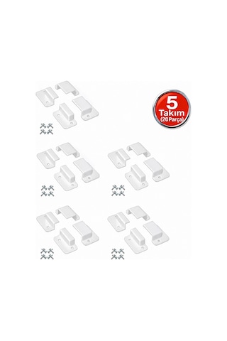 Pencere Sineklik Montaj Aparatı (5 Takım 4 lü Set)+Vida (10x20 Profillere Uygundur)