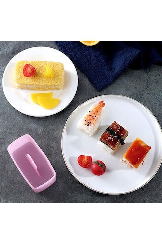 Sebze Ruloları, Dikdörtgen Bin Katlı Suşiler Vb. İçin Pirinç Muffin Kalıpları.