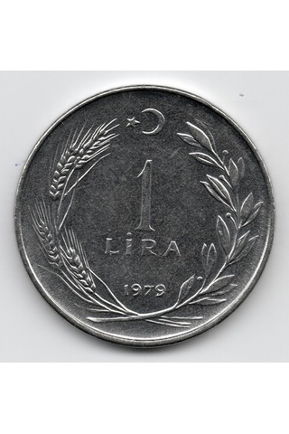 1 Lira 1979 Çil Eski Madeni Para