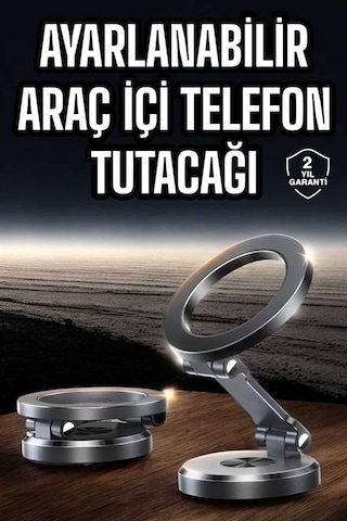 Hnrlıshp Araç İçi Telefon Tutacağı Manyetik Tasarım Ayarlanabilir Metal