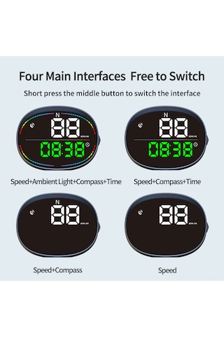 Suofeng "gps & Bds Çift Modlu Araç İçi Hud Ekranı - Hız, Yön, Mesafe Ve Alarm Özellikli Evrensel Gösterge"