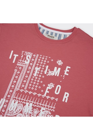 Panço Erkek Çocuk Baskılı T-shirt Nar 2411bk05038-4493 001