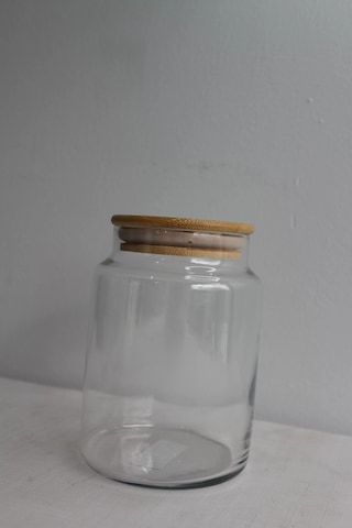 Bambu Kapaklı Cam Kavanoz 800ml Çok Renkli
