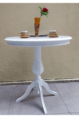Fiskos Sehpa Eko 90504 Baba 4ayak 65 Cm Hareketli Mdf Tabla Parlak Beyaz El Yapım