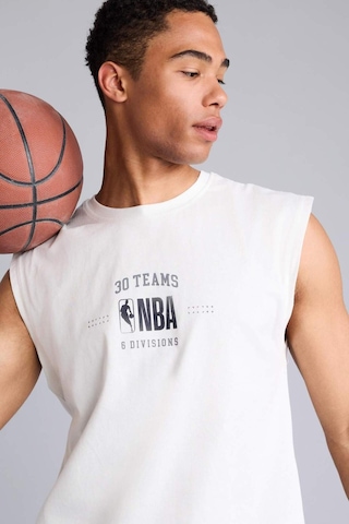 Defacto Nba Wordmark Oversıze Baskılı Bisiklet Yaka Atlet G0909ax26smer105 Ekru-er105