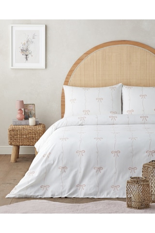 English Home Pretty Charm Kolay Ütülenir Çarşaflı Çift Kişilik Nevresim Takımı 200x220 Cm Pudra Pudra