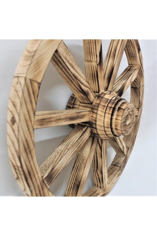 Otantik Çarşı Ahşap At Arabası Tekeri 60 cm.
