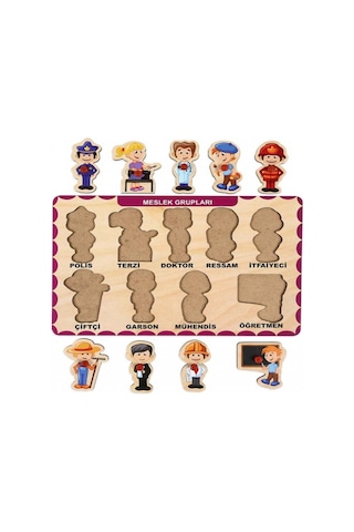 Ahşap Tutmalı Puzzle Meslek Grupları