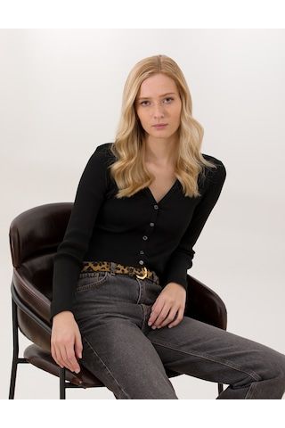 Pierre Cardin Kadın Siyah Triko Kazak 50259941-vr046 Siyah