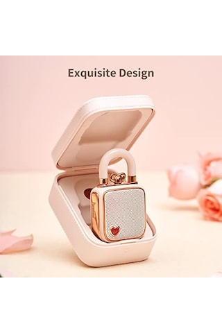 Divoom Love-lock Bluetooth Hoparlör, Küçük Taşınabilir Müzik Kutusu, Kablosuz Stereo Eşleştirme, Retro Ses Kutusu, Sevimli Masaüstü Dekorasyonu, Kızlar İçin, Pembe