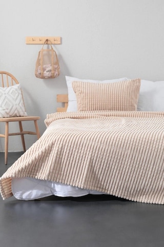 Alya Home Merinos Modern Line 3 Parça Battaniye Seti Bej