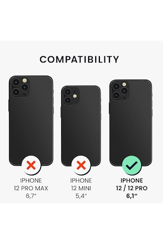 Teknomoda Teknomoda Apple Uyumlu iPhone 12 PRO Kılıf Boyun Omuz Askılı iPli Anti Şok Köşe Korumalı Şeffaf Silikon