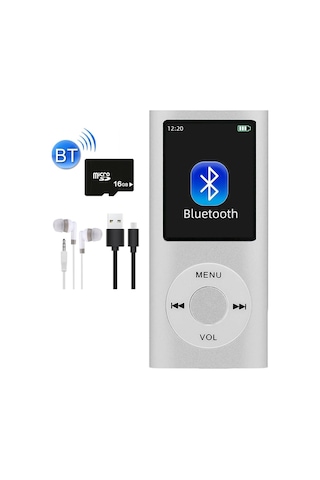 5007mp 16gb Tf Kart Metal Mp3 Player Renli Ekranlı Fm Radyolu Bluetoth Lu Hafıza Kartı Girişli Müzik Çalar 16gb