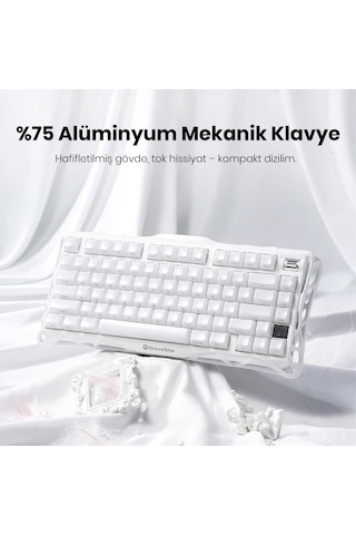 Gravastar Mercury K1 Kablosuz Mekanik Gaming İngilizce Q Klavye, M2 Kablosuz Optik Mouse Ve Mousepad