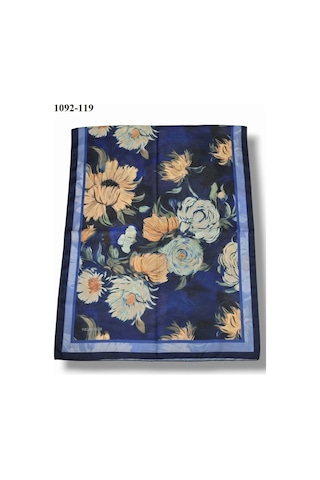 Velscarfs Soft Pamuk Şal Lacivert 1092-119 Çok Renkli