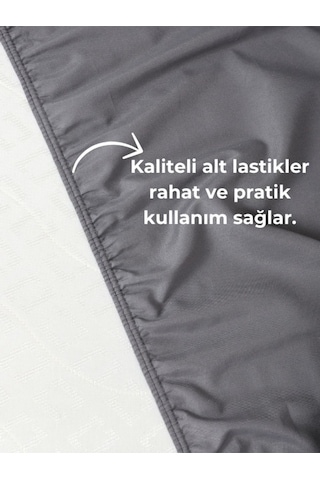 Antrasit Lastikli Çarşaf Takımı Fitted Pamuklu Kumaş Yastık Kılıflı