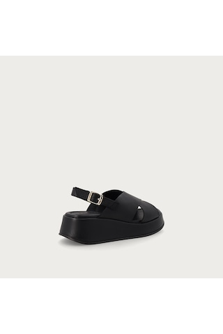 Nero Black Sandalet Kadın 04m4 Frau Leather Platform Sandals siyah