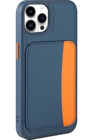 Maks Technology Apple Uyumlu iPhone 15 Pro Max Kılıf Kartlıklı Mkst X-kart Silikon Kapak - Koyu Gri Gri