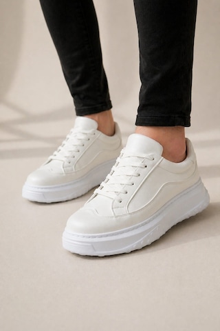 Aymood Jy507 Dara Bağcıklı Cilt Erkek Günlük Sneaker Ayakkabı Cbt Beyaz