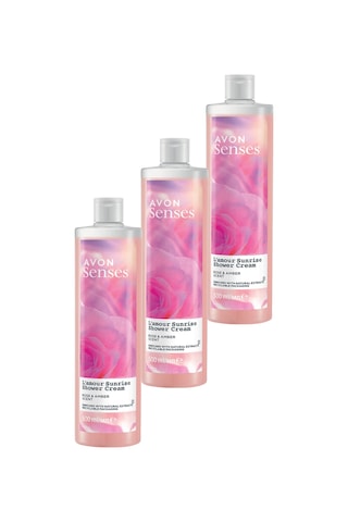 Avon Senses L'amour Sunrise Gül ve Amber Kokulu Krem Duş Jeli 3 x 500 ML