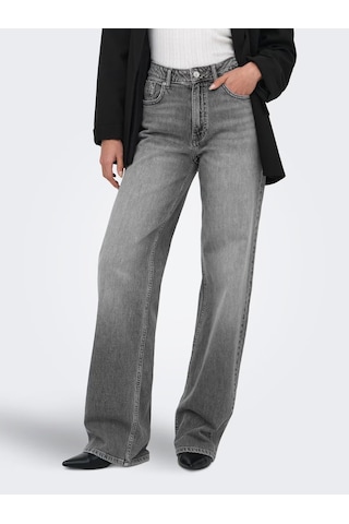 Only Onljuicy High Waist Wide Leg Fit Kadın Jean Pantolon 15372706 Gri