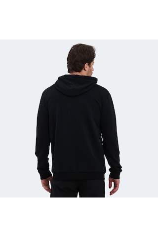 Slazenger KLARA I Erkek Fermuarlı Kapüşonlu Cepli Siyah Sweatshirt