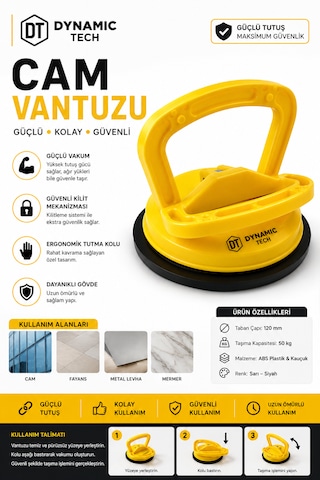 Tekli Vantuzlu Cam Taşıma Tutucu Seramik Fayans Granit Kaldırma Aparatı Vantuz