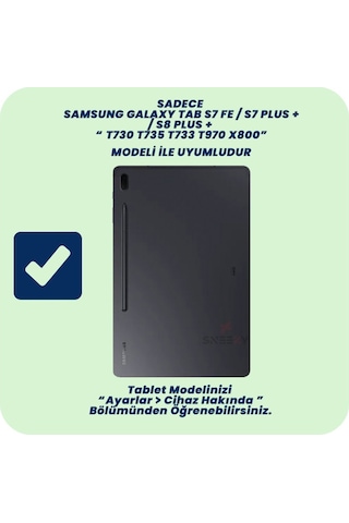 Samsung Galaxy Uyumlu Tab S7 Fe T735 / T737 / T730 12.4 İnç Katlanabilir