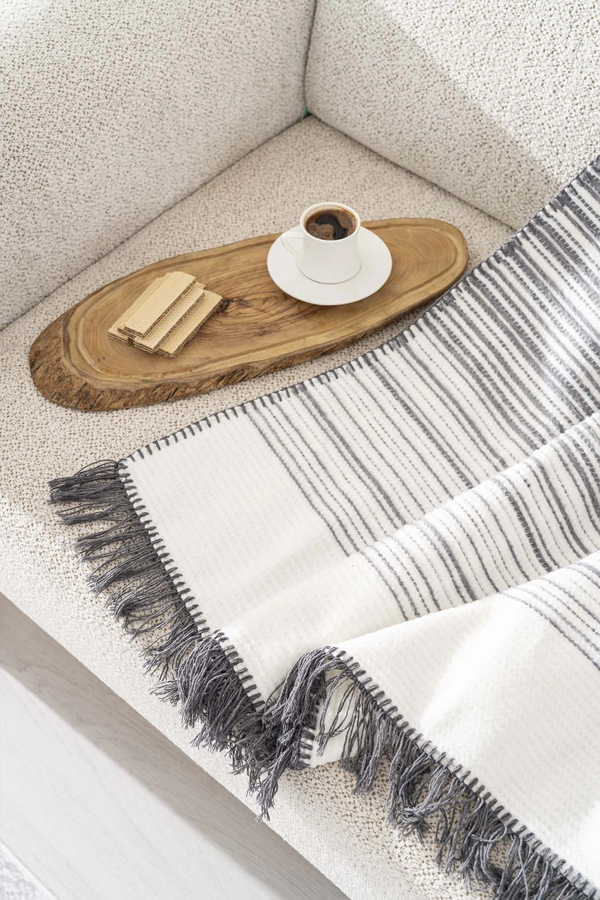 Veloura Antrasit Tek Kişilik Battaniye - Tv Battaniyesi 135x180 Cm Antrasit