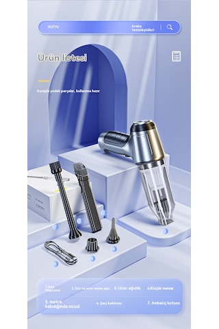 Üflemeli Entegre Akülü Elektrikli Süpürge-siyah 03