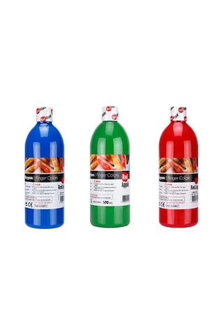 Red Apple Parmak Boya 3x500 Gr 3'lü Parmak Boya Seti Kırmızı-mavi-yeşil Çok Renkli