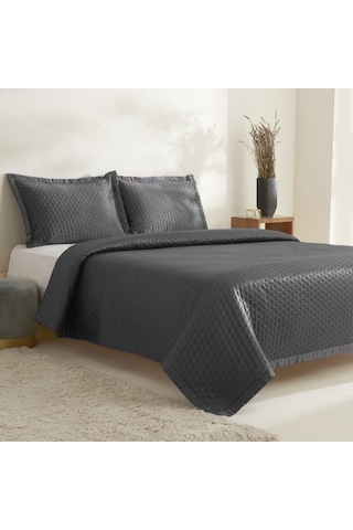 Karaca Home Alice Çift Kişilik Yatak Örtüsü Seti Antrasit Antrasit