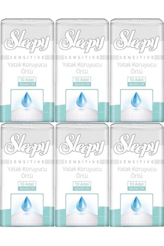 Sleepy Hasta Yatak Koruyucu 60 90cm 60 Adet 6pk 10