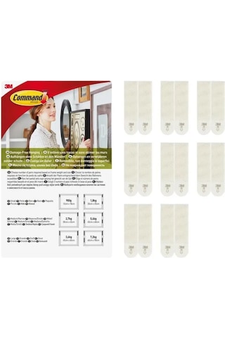 Command Tablo Askıları, Beyaz, Orta Boy, 8 Çift 160071013 Diğer