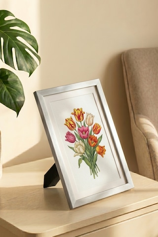 Porsima 4409 Gümüş PVC Modern Dekoratif Cam Fotoğraf Çerçevesi Masa Duvar Fotoğraf Çerçevesi 21x29,7cm