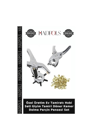 Özel Üretim Ev Tamiratı Hobi Seti Giyim Tamiri Döner Kemer Delme Perçin Pensesi Set