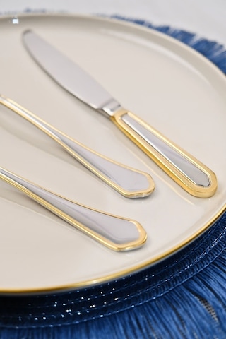 Lugga Mira Gold Yemek Çatal Kaşık Bıçak Takımı 6 Kişilik 18 Parça