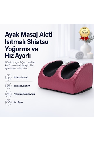 Ayak Masaj Aleti Isıtmalı Shiatsu Yoğurma Ve Hız Ayarlı-1727 Gri