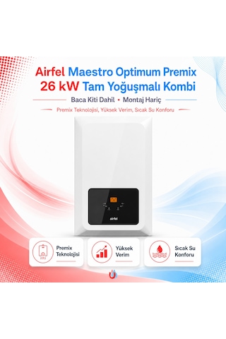 Airfel Maestro Optimum Premix 26 Kw Tam Yoğuşmalı Kombi Baca Kiti
