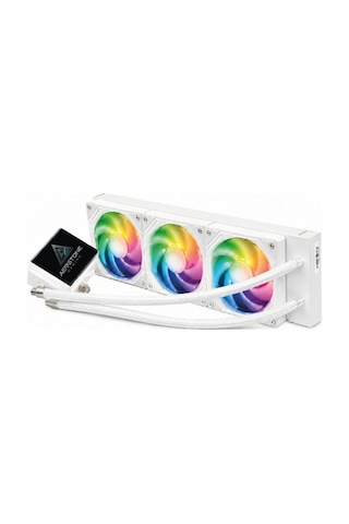 AERSTONE Coolvision 360mm LCD Ekranlı INTEL AMD uyumlu SIVI Soğutucu (BEYAZ)