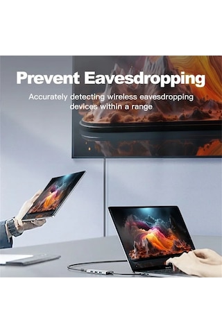 Createtech Gizli Kamera Dedektörü Yeni Model Anti-spy Araba Gps Takip Cihazı Dinleme Siyah Siyah