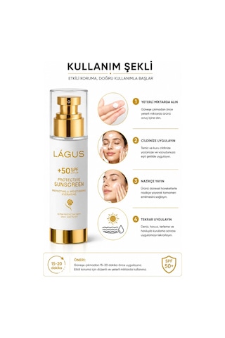 Lágus Uva/Uvb Suya Dayanıklı Koruyucu Güneş Kremi SPF50+ 100 ML