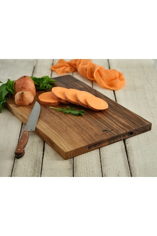 Hıcowood Şef Tipi Doğal Ceviz Kesme Sunum Tahtası - Lazerle İsim/Söz Yazılır