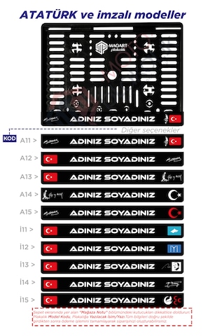 Plakamatik Kişiye Özel İsimli 1 Adet Motosiklet Logo Uv Kabartmalı Siyah Takmatik Motor Plakalık