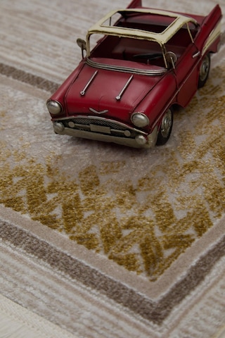 Çam Halı Norm 6210 Sarı Romans Halı Modern Desenli Makine Halısı