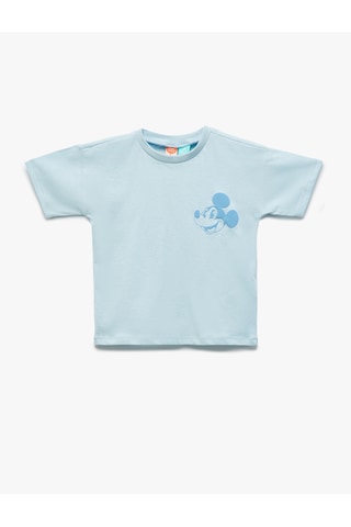 Koton Mickey Mouse Lisanslı Bisiklet Yaka Kısa Kollu Baskılı Tişört Mavi 5smb10261tk Mavi