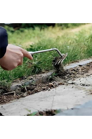 Wezone Bahçe Yabani Ot Temizleme Aleti - 4 Dişli Paslanmaz Çelik Elle Çalışan Ot Yolma Aracı