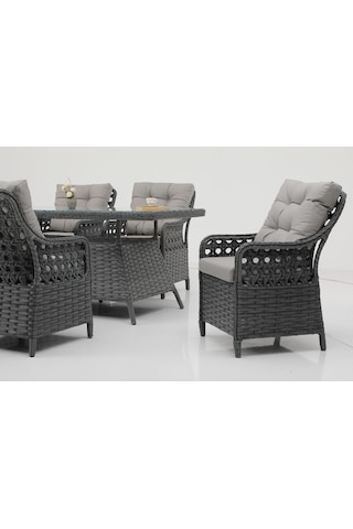 Denart Garden Derin Duble Rattan Takim Antrasit