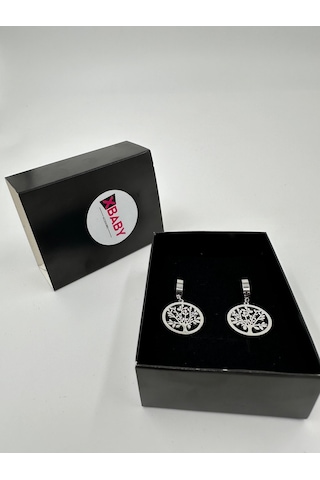 Xbaby Hayat Ağacı Gümüş Renk Çelik Küpe Gümüş