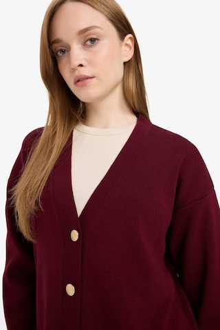 Defacto Relax Fit V Yaka Hırka E6134ax25aubr459 Bordo